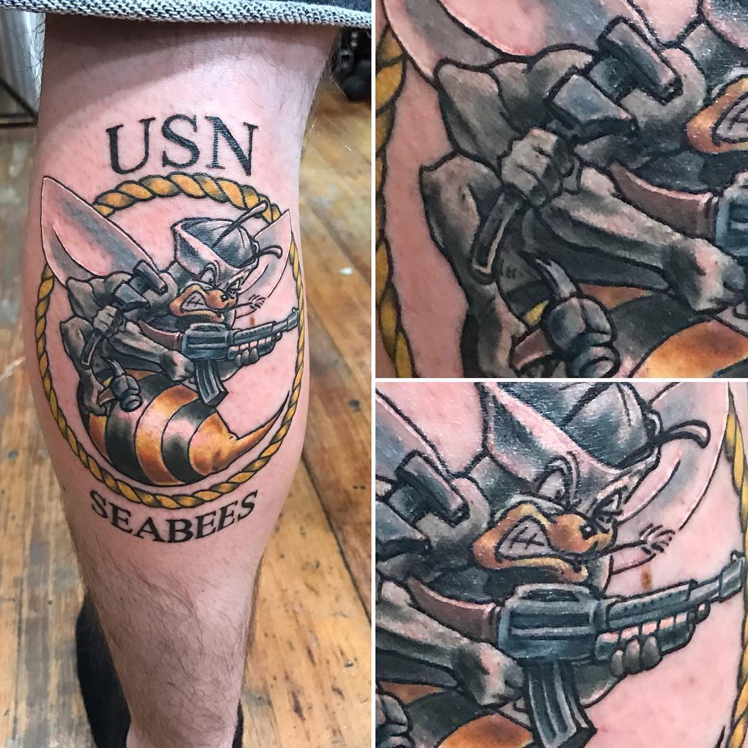 USN SeaBees Tattoo Veteran Ink