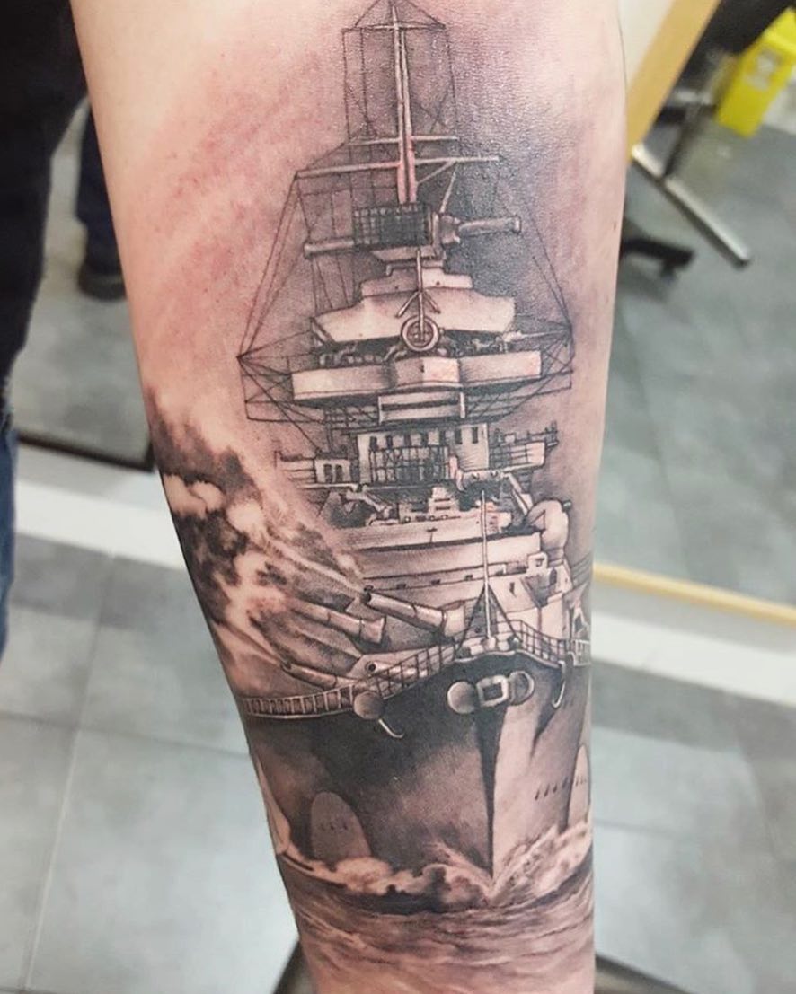 Tattoo uploaded by Mark Strong • US Destroyer circa WWII. • Tattoodo